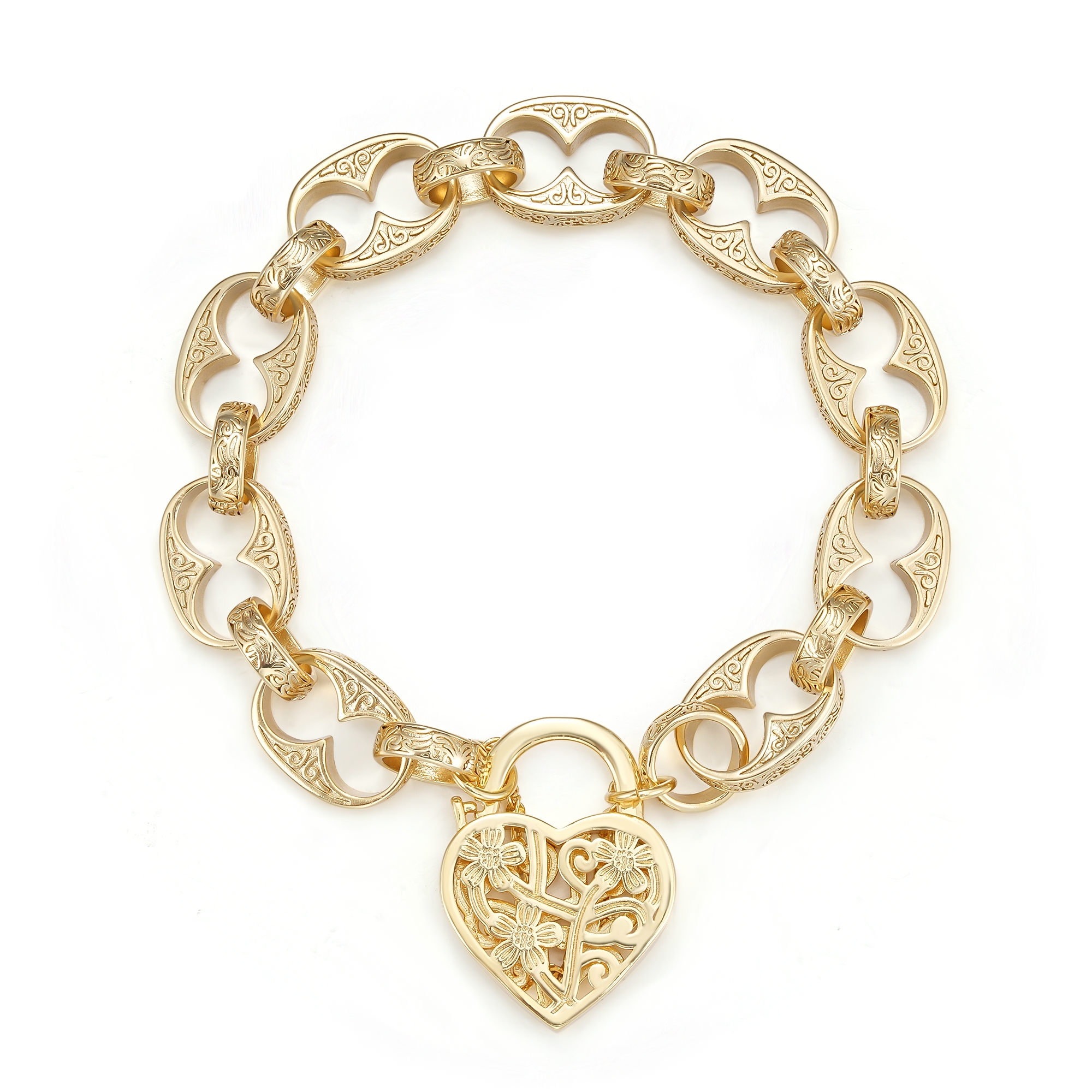 Premium Vintage Lock Bracelet – Gold Filled