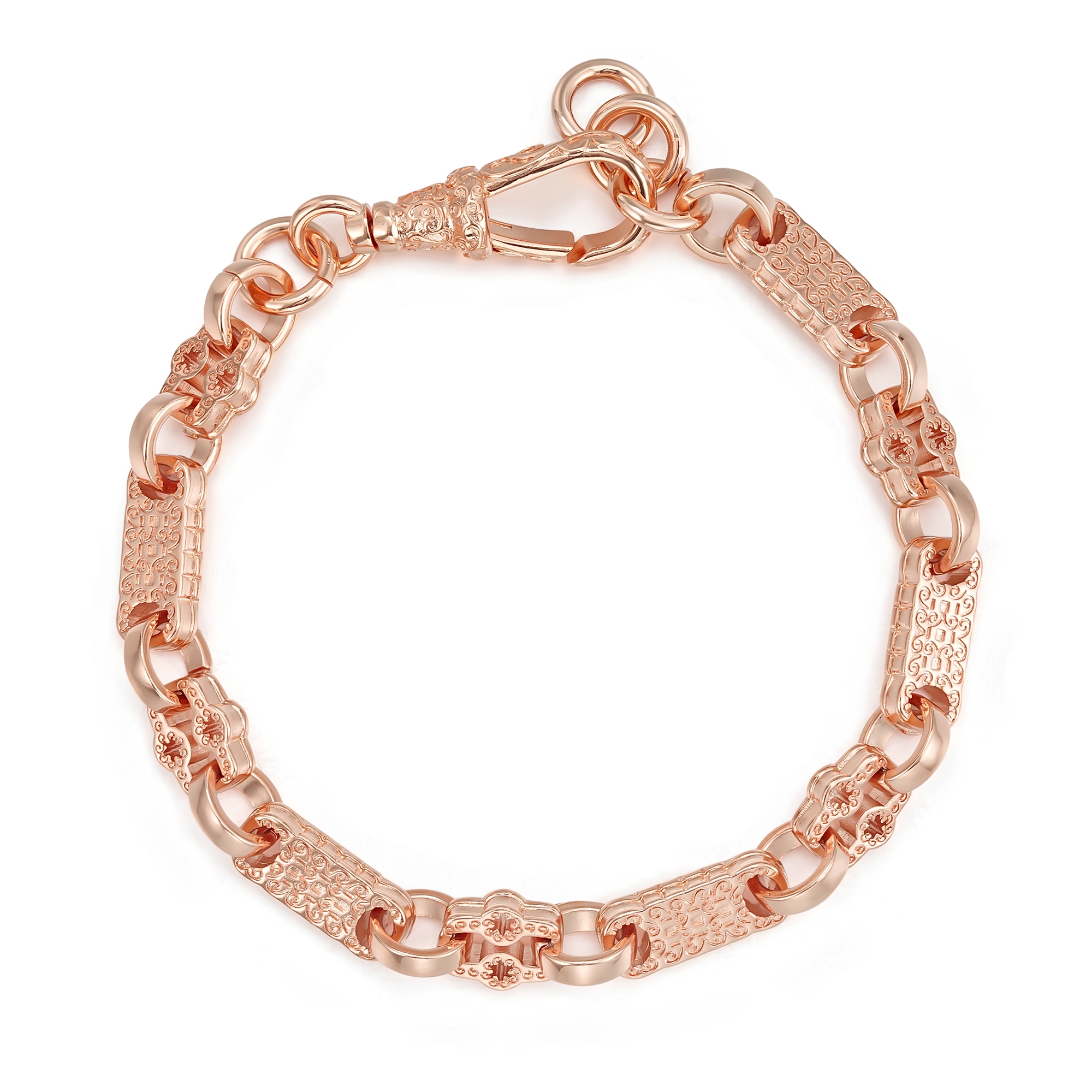 Premium Stars and Bars Bracelet with Albert Clasp – 7mm Rose Gold Filled