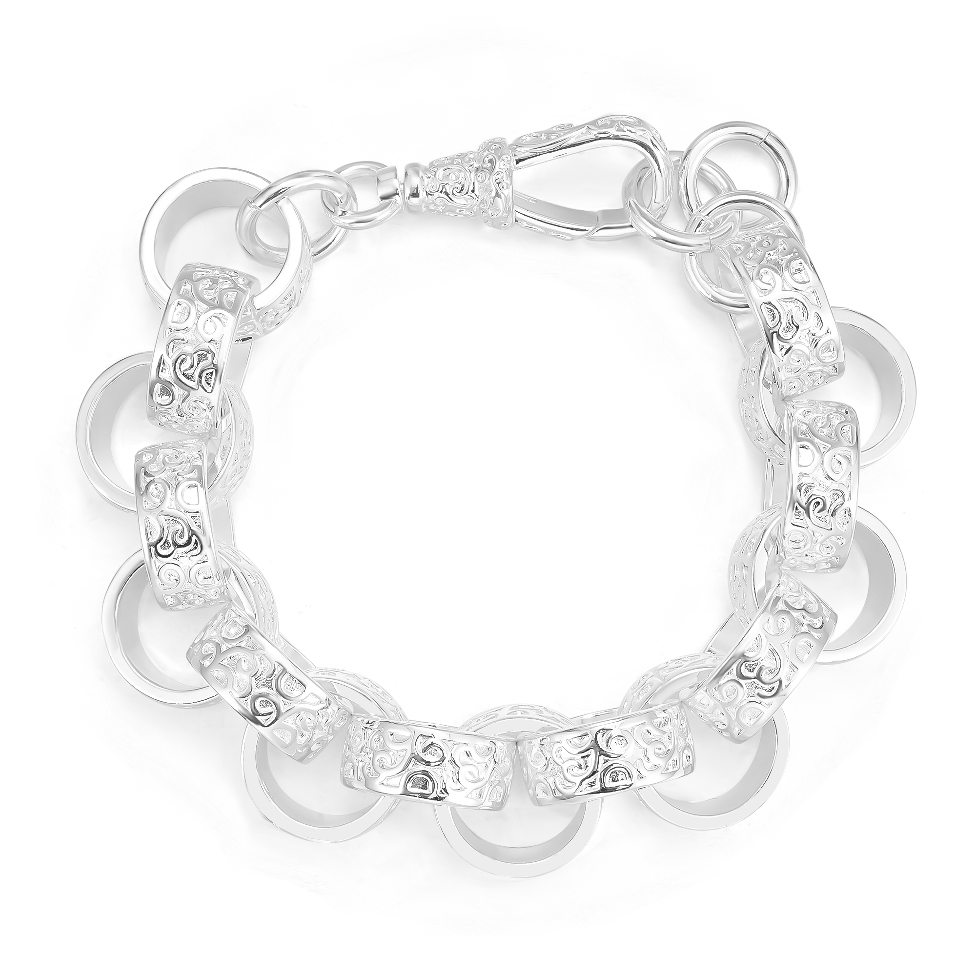 15mm Silver Belcher Bracelet with Albert Clasp