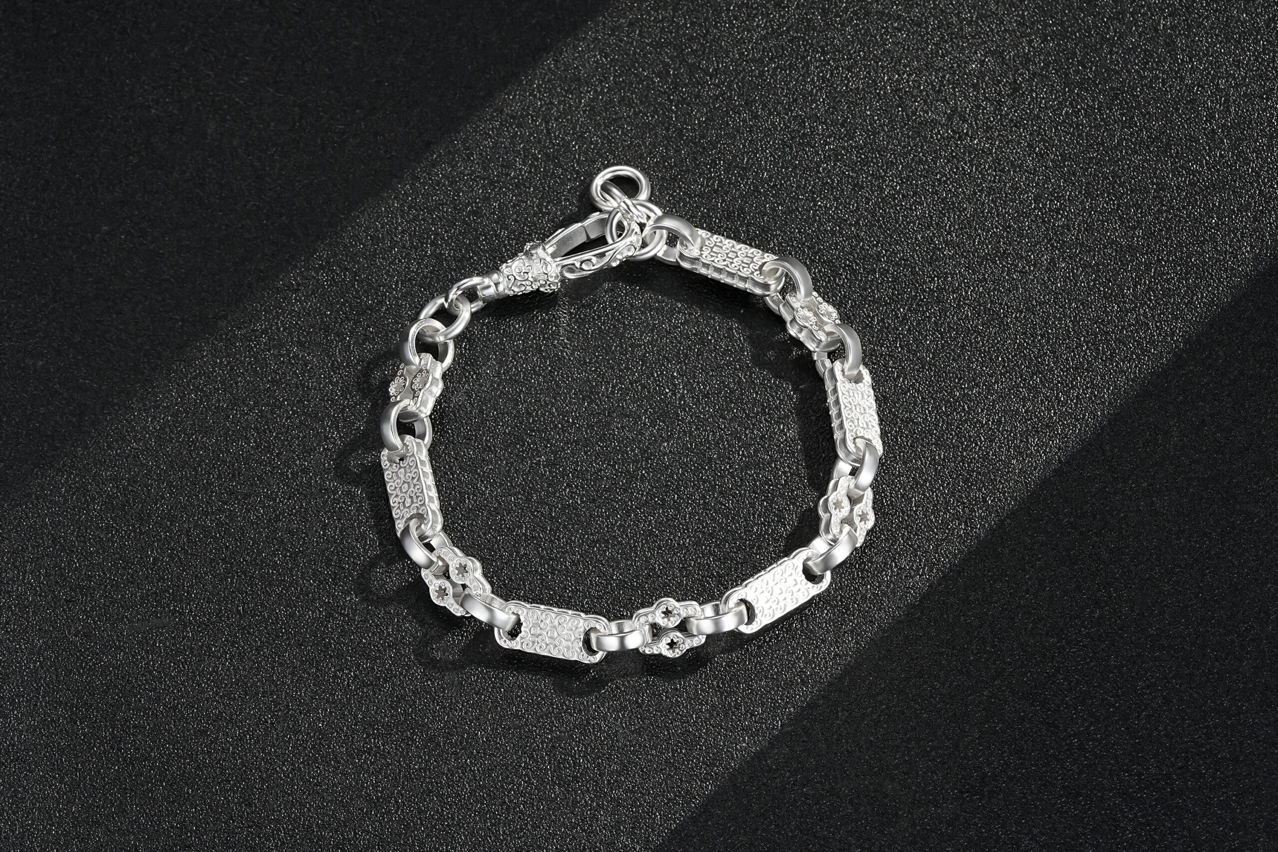 Medium Stars and Bars Bracelet with Luxury Albert Clasp