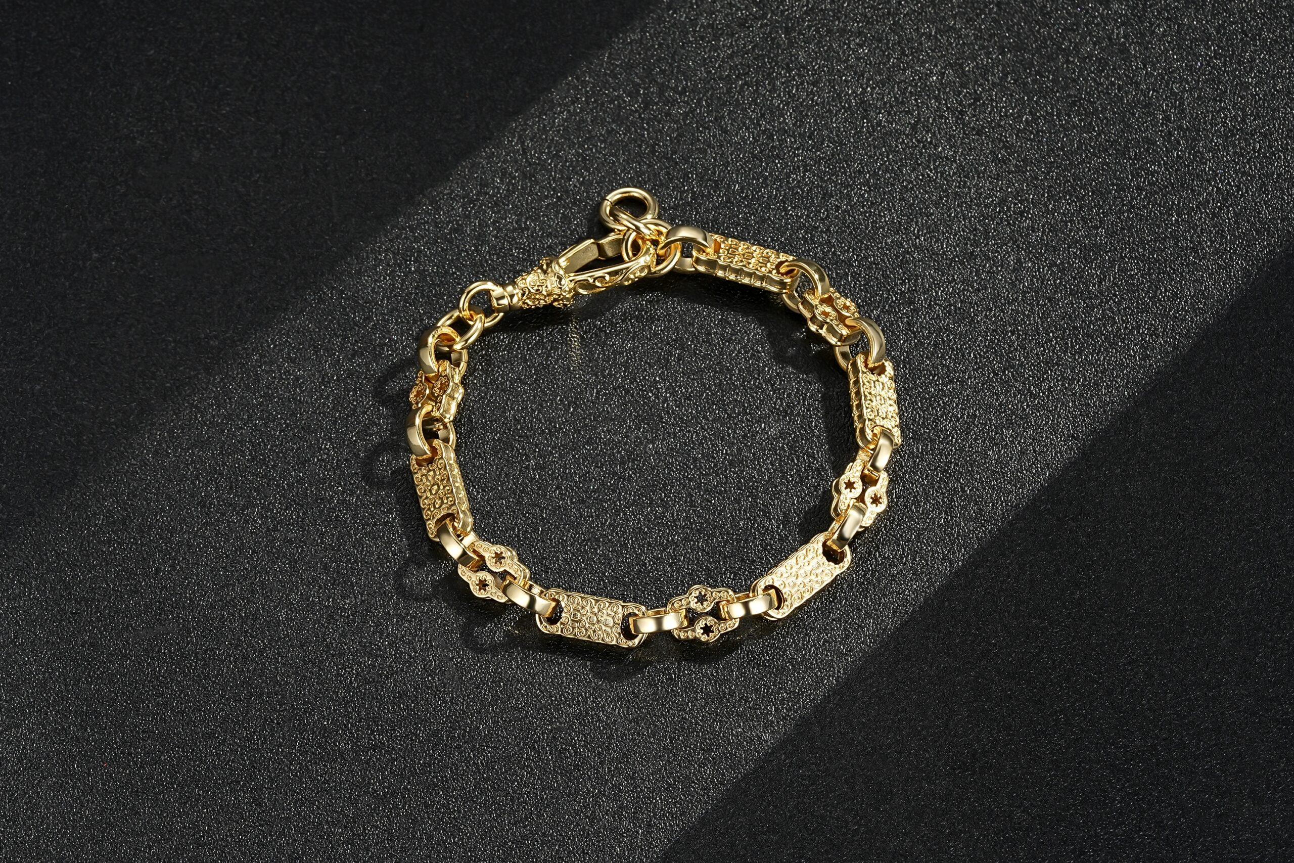 Premium Stars and Bars Bracelet with Albert Clasp – Gold Filled