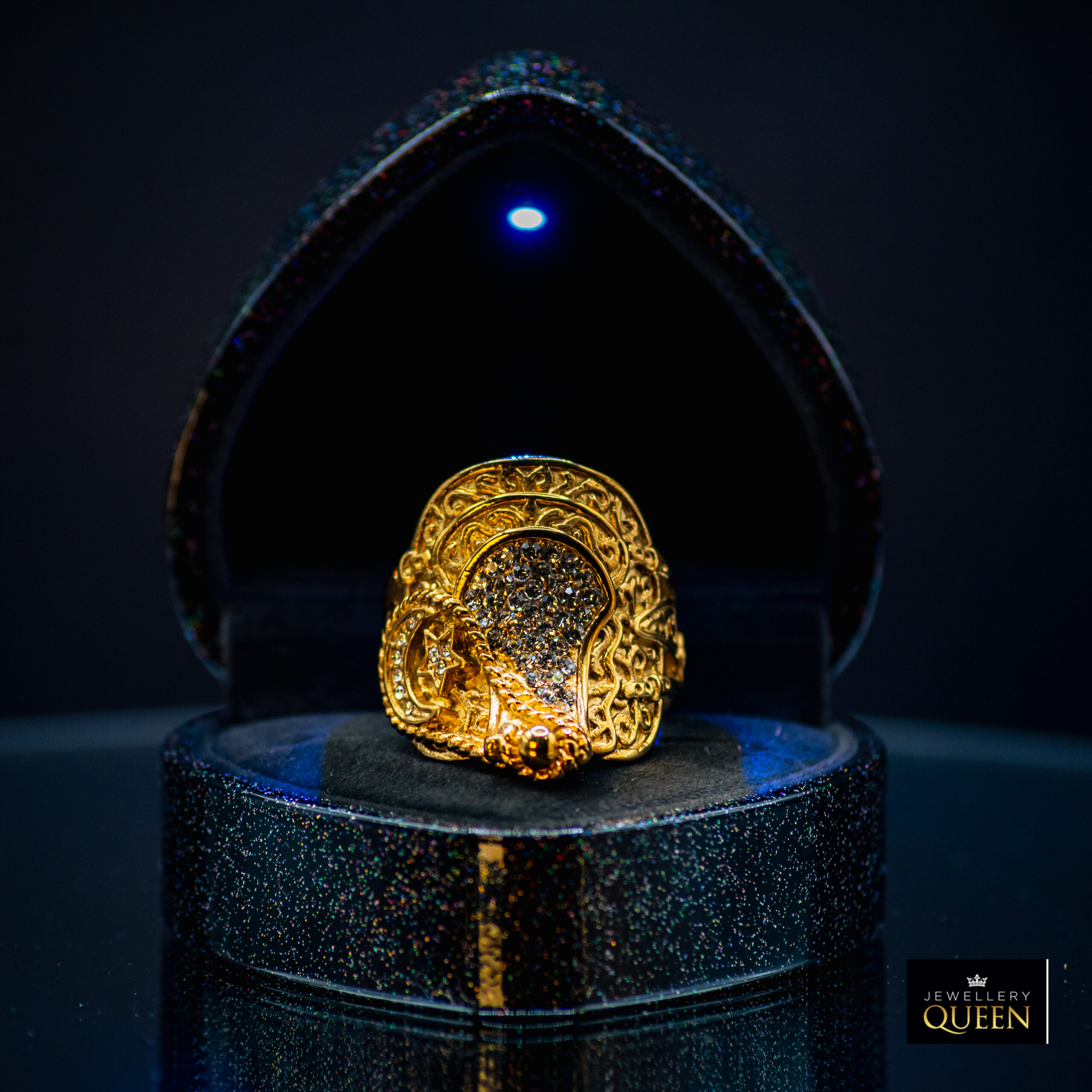 Premium Waterproof CZ Saddle Ring Gold Filled