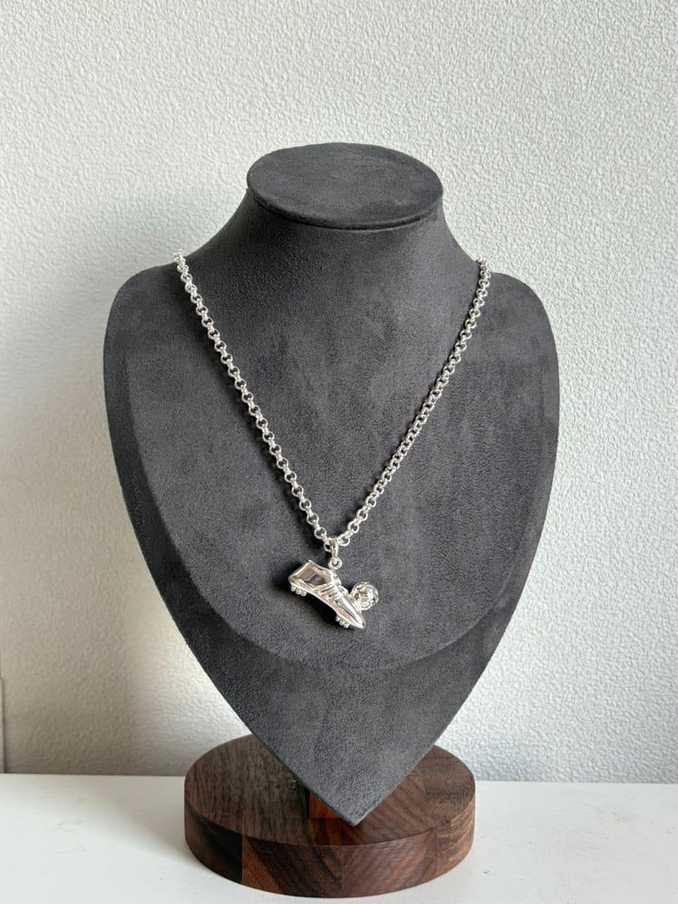 Silver Football Necklace – Rhodium Plated