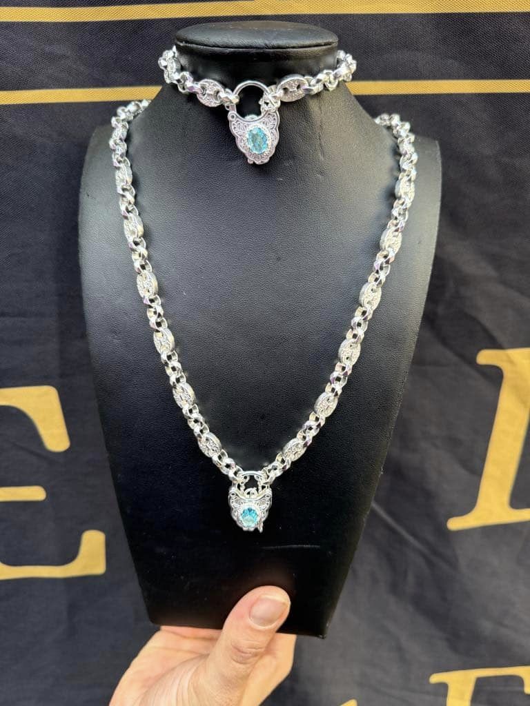 Aquamarine Petite Button Set – Rhodium Plated