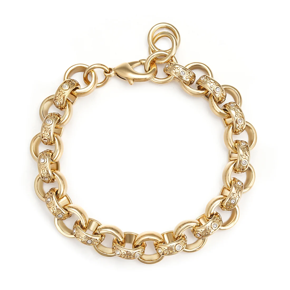 12mm Premium Crystal Pattern Belcher Bracelet