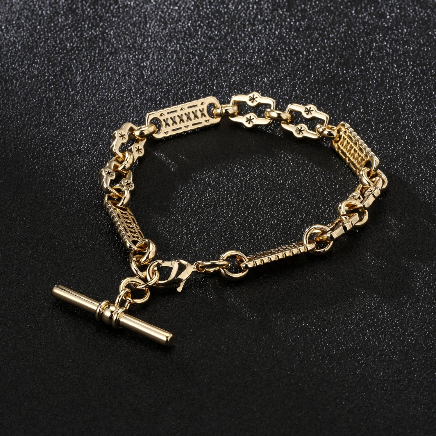 Kids Gold Stars and Bars T-Bar Bracelet