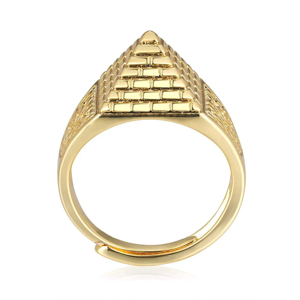 Kids Adjustable Gold Pyramid Ring