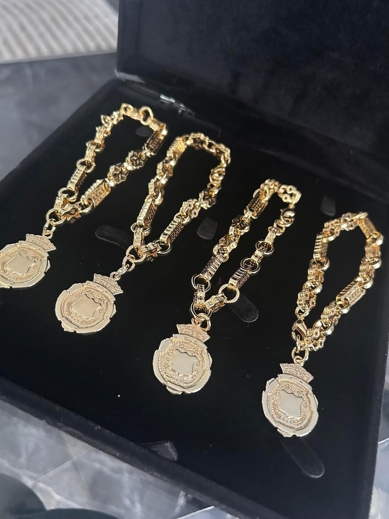Premium Gold-Filled Stars and Bars with Shield 8mm