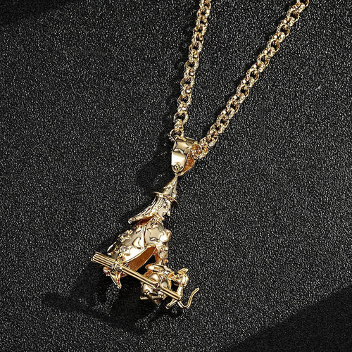 Premium Witch Pendant with 4mm Luxury Belcher Chain